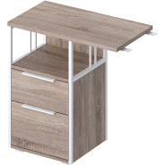 Тумба приставная Комус Мебель K-Loft 241T010 750х405х752 дуб сон темн/белый