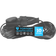 Удлинитель Topfort бублик ПВС 2х0,75 кв.мм 10м 6А 1 гнездо б/з.,с/заг.,IP44 Удлинитель Topfort бублик ПВС 2х0,75 кв.мм 10м 6А 1 гнездо б/з.,с/заг.,IP44