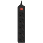 Сетевой фильтр PC Pet AP01006-E-B 1.8м (5 розеток) черный (пакет) Сетевой фильтр PC Pet AP01006-E-B 1.8м (5 розеток) черный (пакет)
