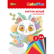 Картон белый 8л,А4 немелованный Комус Класс ColorPics в папке Картон белый 8л,А4 немелованный Комус Класс ColorPics в папке