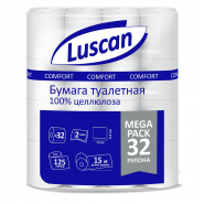 Бумага туалетная Luscan Comfort Megapack 2сл бел цел 15м 125л 32рул/уп Бумага туалетная Luscan Comfort Megapack 2сл бел цел 15м 125л 32рул/уп