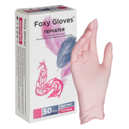 Перчатки нитрил., н/с н/о 3,5гр/шт роз.FOXY-GLOVES M 50 пар/уп ШК5485/08621 Перчатки нитрил., н/с н/о 3,5гр/шт роз.FOXY-GLOVES M 50 пар/уп ШК5485/08621