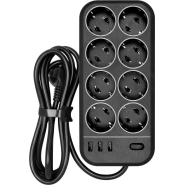 Сетевой фильтр Powercom SP-08 USB03AB 3,0 m (8 розеток) черный Сетевой фильтр Powercom SP-08 USB03AB 3,0 m (8 розеток) черный