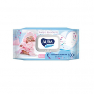 Салфетки влажные AURA для детей ULTRA COMFORT 100шт. с крышкой Салфетки влажные AURA для детей ULTRA COMFORT 100шт. с крышкой