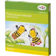 Пластилин воск. Гамма Пчелка мягкий 12цв, со стеком, к/к, 180г, 280032Н Пластилин воск. Гамма Пчелка мягкий 12цв, со стеком, к/к, 180г, 280032Н