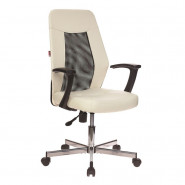 Кресло VB_EChair-225 DSL PTW к/з бежевый OR-10/сетка черная TW, хром Кресло VB_EChair-225 DSL PTW к/з бежевый OR-10/сетка черная TW, хром