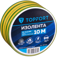 Изолента Topfort 15мм х 10м х 0,13мм желто-зеленый